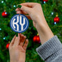 KY Blue Round Ceramic Ornament