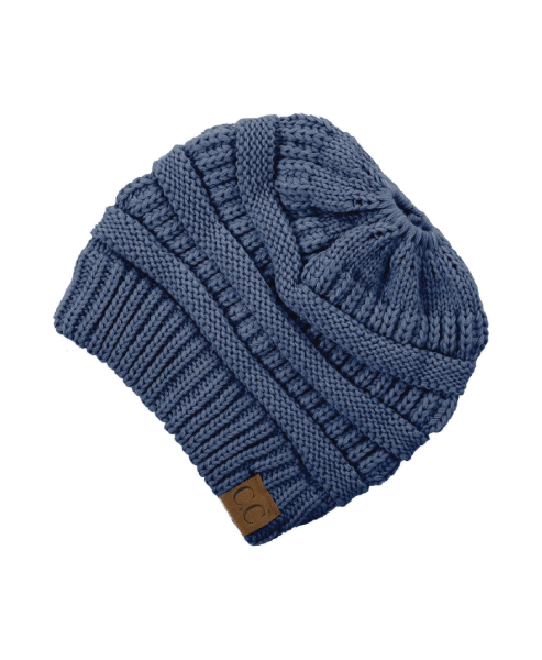 Dark Denim Messy Bun CC Beanie