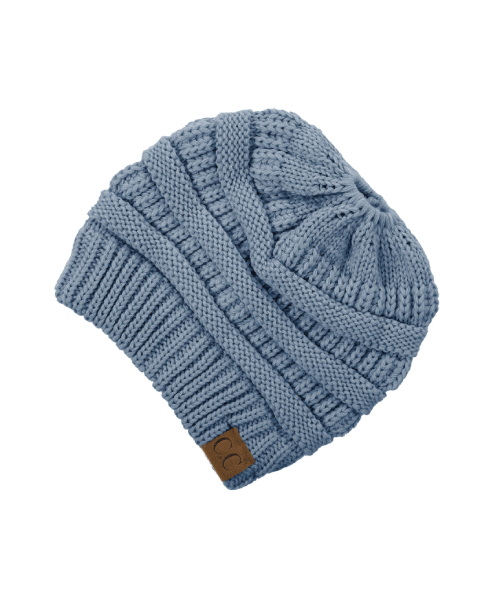 Denim Messy Bun CC Beanie