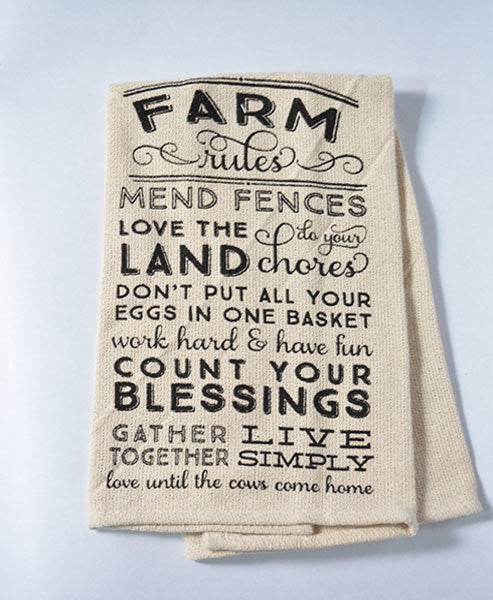 Farm Rules Hand Towels