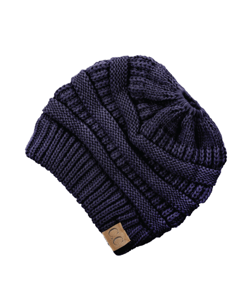 Navy Messy Bun CC Beanie