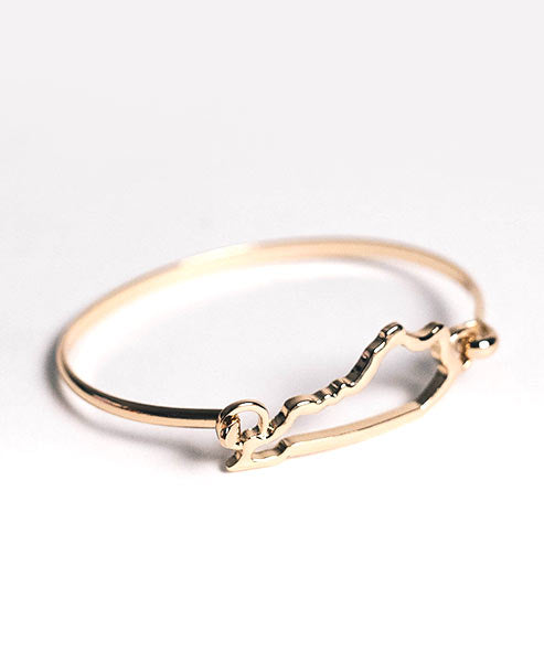 Gold Outline State Bracelet