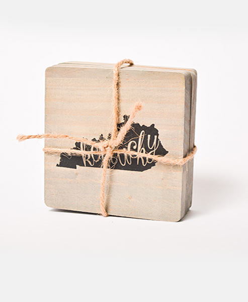 KY State Wooden Coaster Set