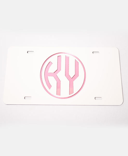 White/Pink License Plate