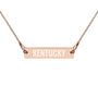 Engraved Kentucky Silver Bar Chain Necklace