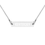 Engraved Kentucky Silver Bar Chain Necklace