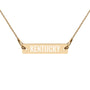 Engraved Kentucky Silver Bar Chain Necklace
