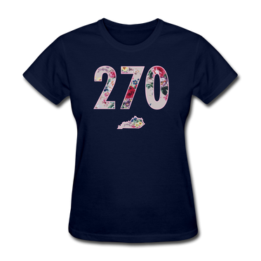 270 Floral SS Tee - navy