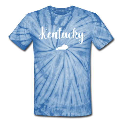 Kentucky Tie Dye Tee - spider baby blue