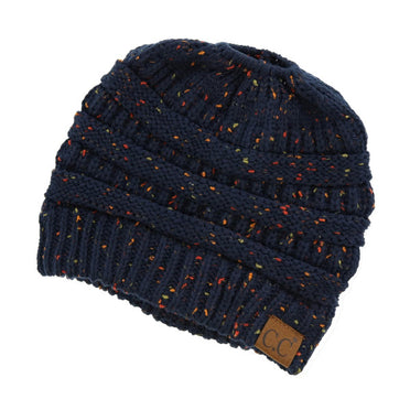 Heather Navy Messy Bun C.C Beanie