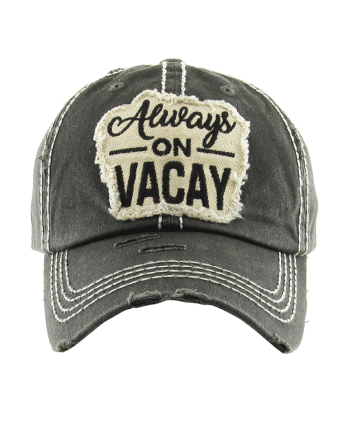 On Vacation Hat Black