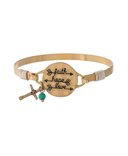 Faith Hope Love Gold Bracelet