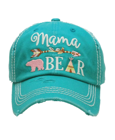 Mama Bear Teal Hat