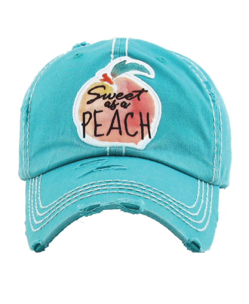 Sweet as a Peach Teal Hat