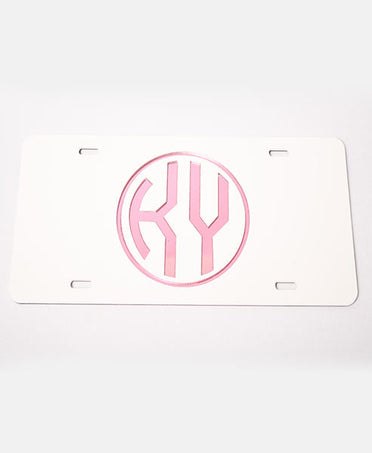 White/Pink License Plate