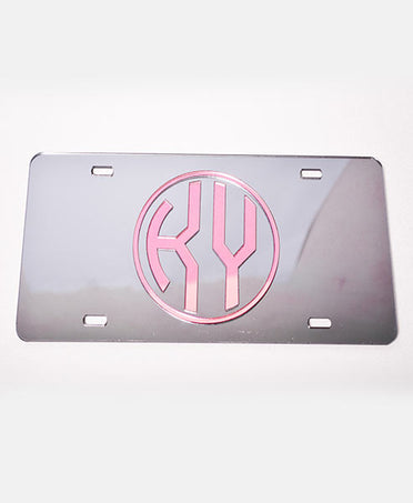 Grey/Pink License Plate